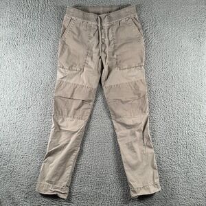 James Perse Utility Pull On Pants Womens 1 Beige Cotton Blend Drawstring Stretch